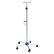 K-Med Stainless Steel Drip Stand with 4 hooks and 5 Castros (2 with break)