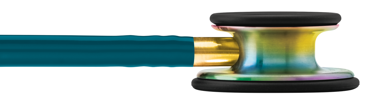 Littmann Classic III stethoscope with rainbow-finish chestpiece and Caribbean blue tube