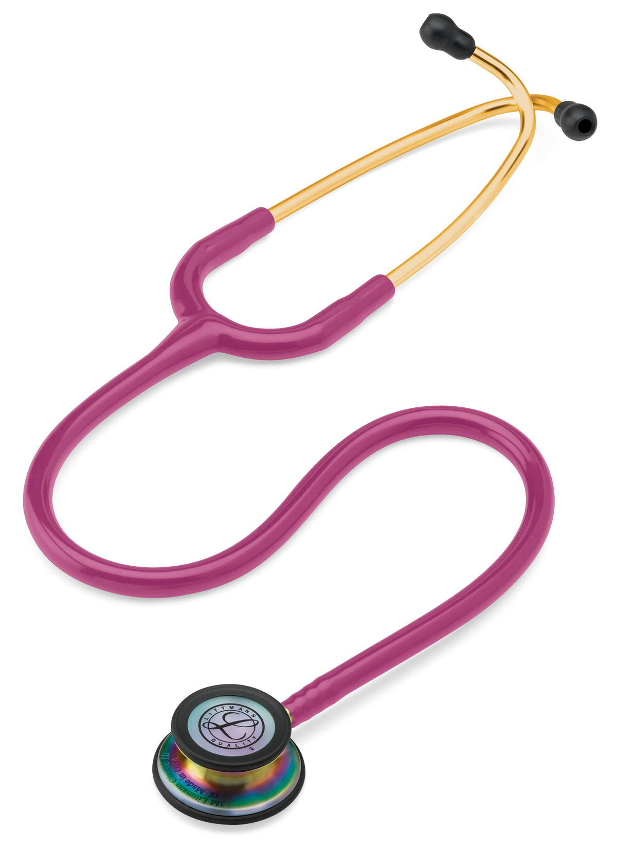 Littmann Classic III stethoscope with rainbow-finish chestpiece and raspberry tube