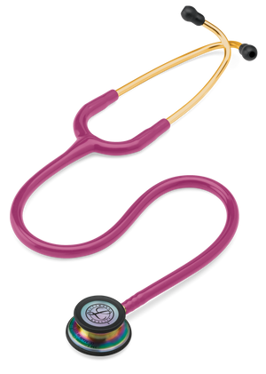 Littmann Classic III stethoscope with rainbow-finish chestpiece and raspberry tube